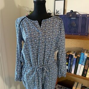 GAP Blue and White Patterned Jumpsuit